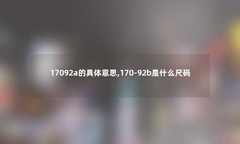 17092a的具体意思,170-92b是什么尺码