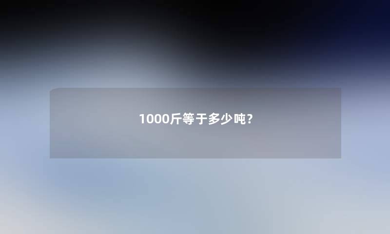 1000斤等于多少吨？