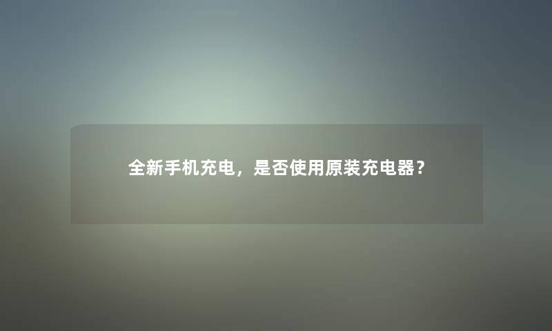 全新手机充电，是否使用原装充电器？