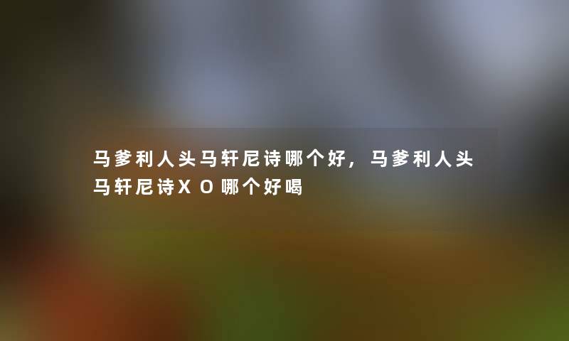 马爹利人头马轩尼诗哪个好,马爹利人头马轩尼诗XO哪个好喝