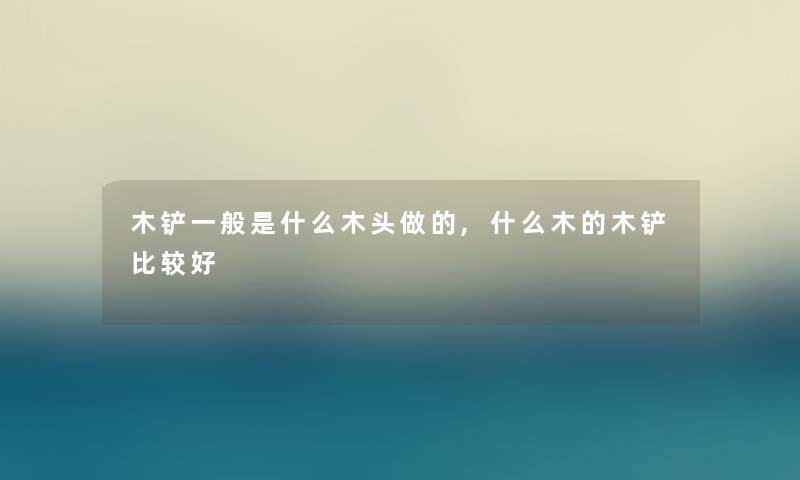 木铲一般是什么木头做的,什么木的木铲比较好