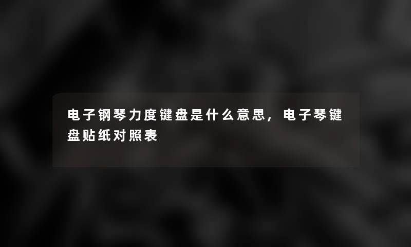 电子钢琴力度键盘是什么意思,电子琴键盘贴纸对照表