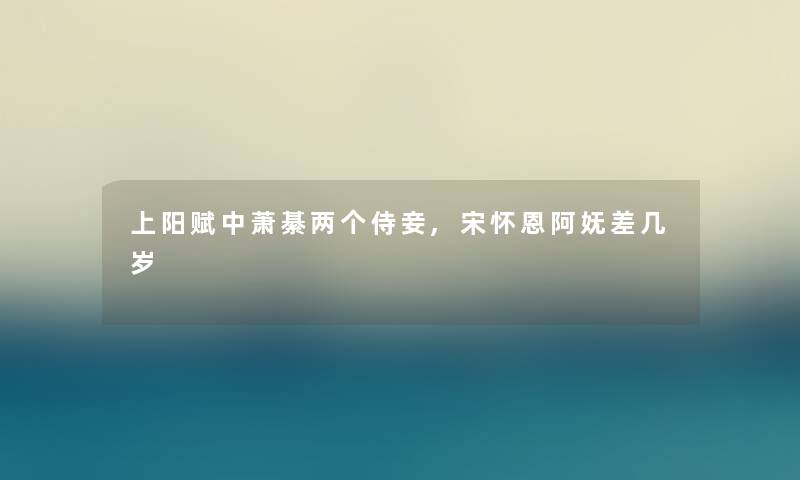 上阳赋中萧綦两个侍妾,宋怀恩阿妩差几岁