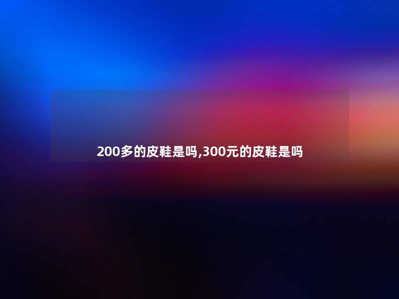 200多的皮鞋是吗,300元的皮鞋是吗