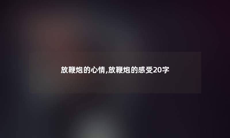 放鞭炮的心情,放鞭炮的感受20字