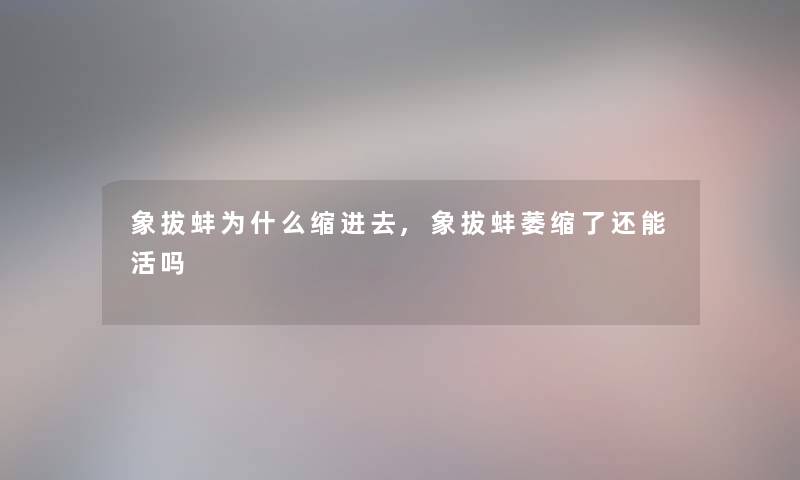 象拔蚌为什么缩进去,象拔蚌萎缩了还能活吗