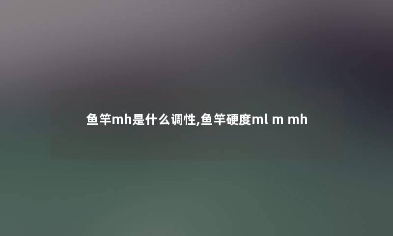 鱼竿mh是什么调性,鱼竿硬度ml m mh