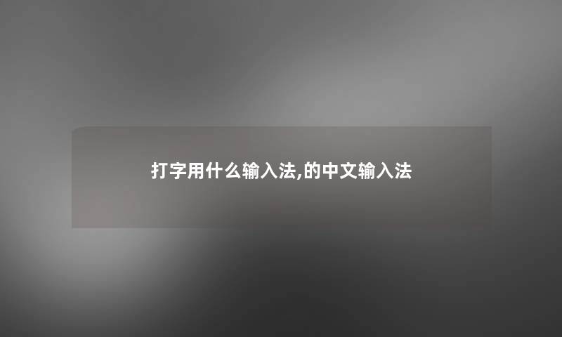 打字用什么输入法,的中文输入法