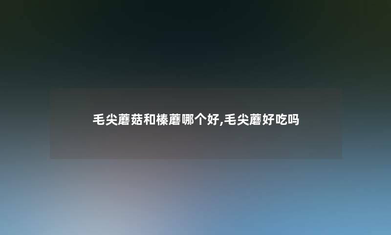 毛尖蘑菇和榛蘑哪个好,毛尖蘑好吃吗