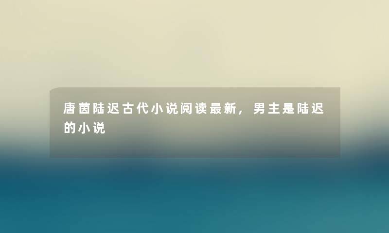 唐茵陆迟古代小说阅读新,男主是陆迟的小说