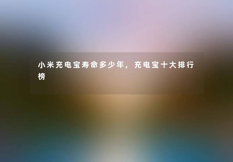 小米充电宝寿命多少年,充电宝一些整理榜