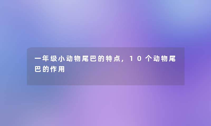 一年级小动物尾巴的特点,10个动物尾巴的作用