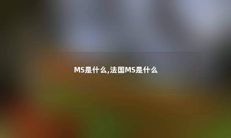 MS是什么,法国MS是什么